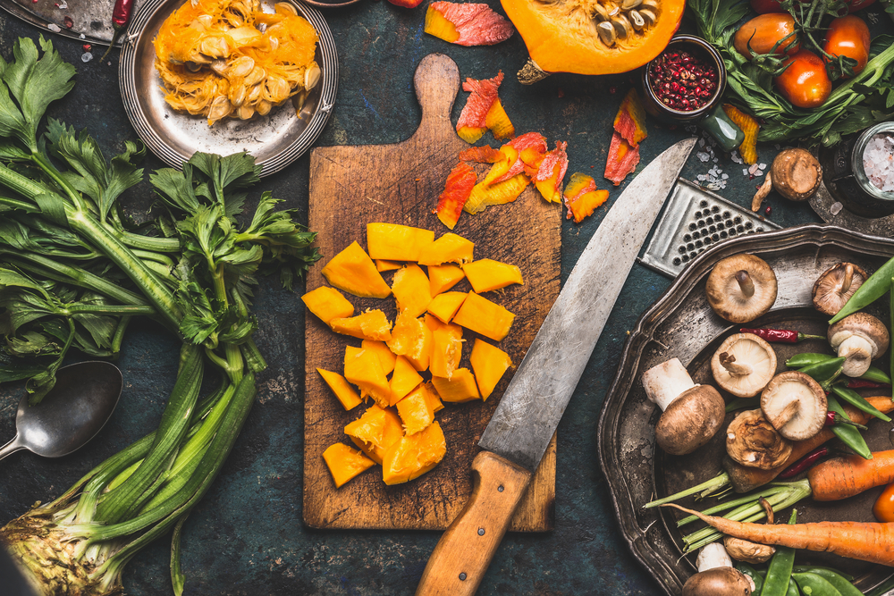 Rustic, earthy fall foods like squash, pumpkin, mushrooms and more.