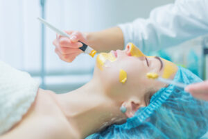 Woman getting a facial